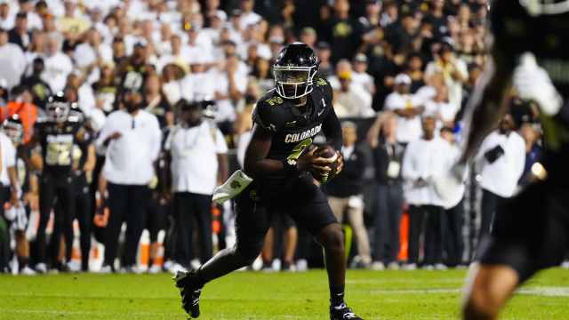 Colorado Buffaloes quarterback Shedeur Sanders during the fourth quarter against the North Dakota State Bison at Folsom Field.