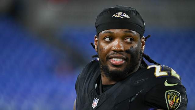 Baltimore Ravens running back Derrick Henry (22) after the game against the Buffalo Bills.