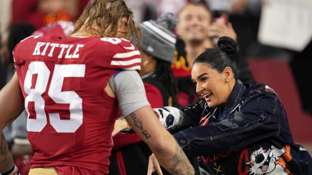 Christian McCaffrey's Wife Olivia Culpo Used Two Words To Describe Claire  Kittle Twinning Moment - Athlon Sports