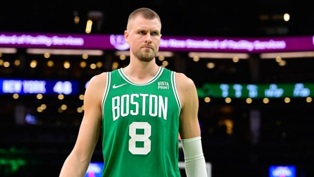 Boston Celtics center Kristaps Porzingis (8).