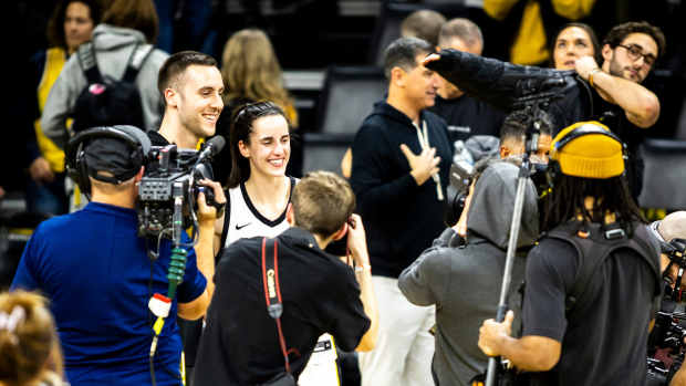 Caitlin Clark and Connor McCaffery.