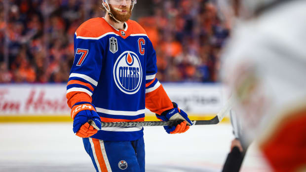 Oilers center Connor McDavid against the Panthers.