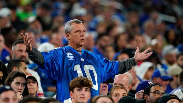 New York Giants fans boo the team in the second half. The Seattle Seahawks defeat the Giants, 24-3, at MetLife Stadium on Monday, Oct. 2, 2023, in East Rutherford.