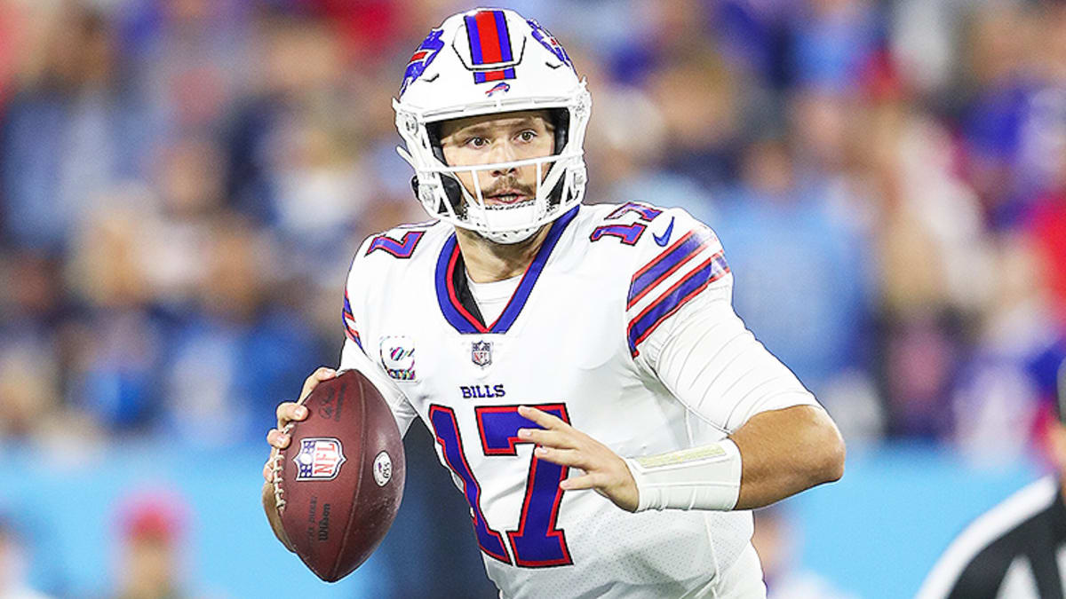 Josh Allen Sports Bold New Bills Helmet at Practice, Elicits