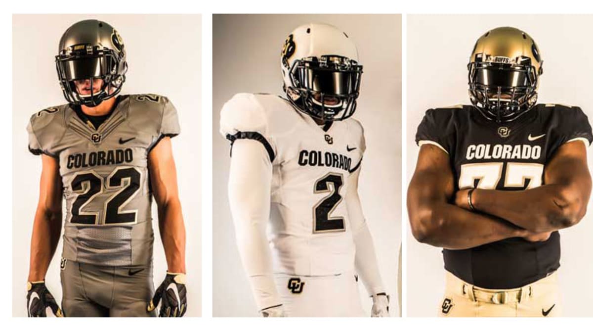 New University of Colorado Football Uniforms  Colorado buffaloes football, Football  uniforms, Football
