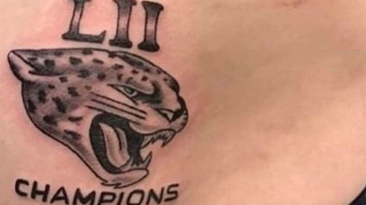 After Barely Beating Bills, Jaguars Fan Gets Super Bowl LII Champions Tattoo
