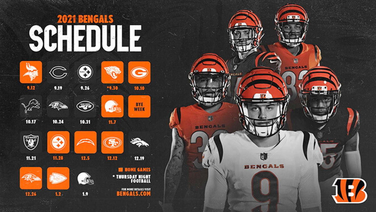 2021-2022 Cincinnati Bengals Lock Screen Schedule for iPhone 6-7-8