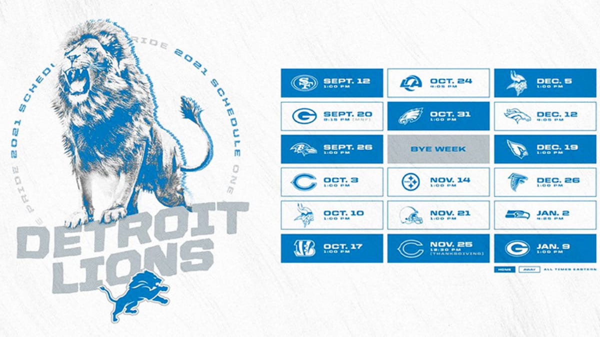 Lion Schedule 2022 Detroit Lions Schedule 2021 - Athlonsports.com | Expert Predictions, Picks,  And Previews