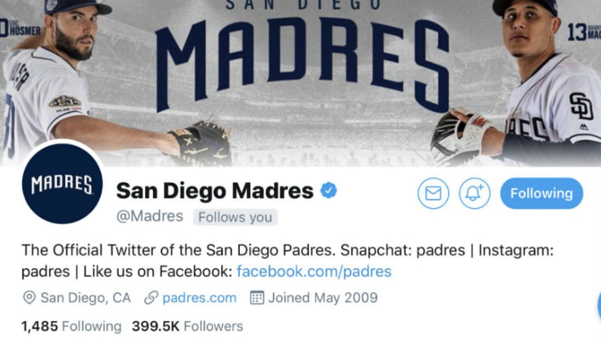 Padres lost Twitter handle after changing it to Madres on Mother's Day