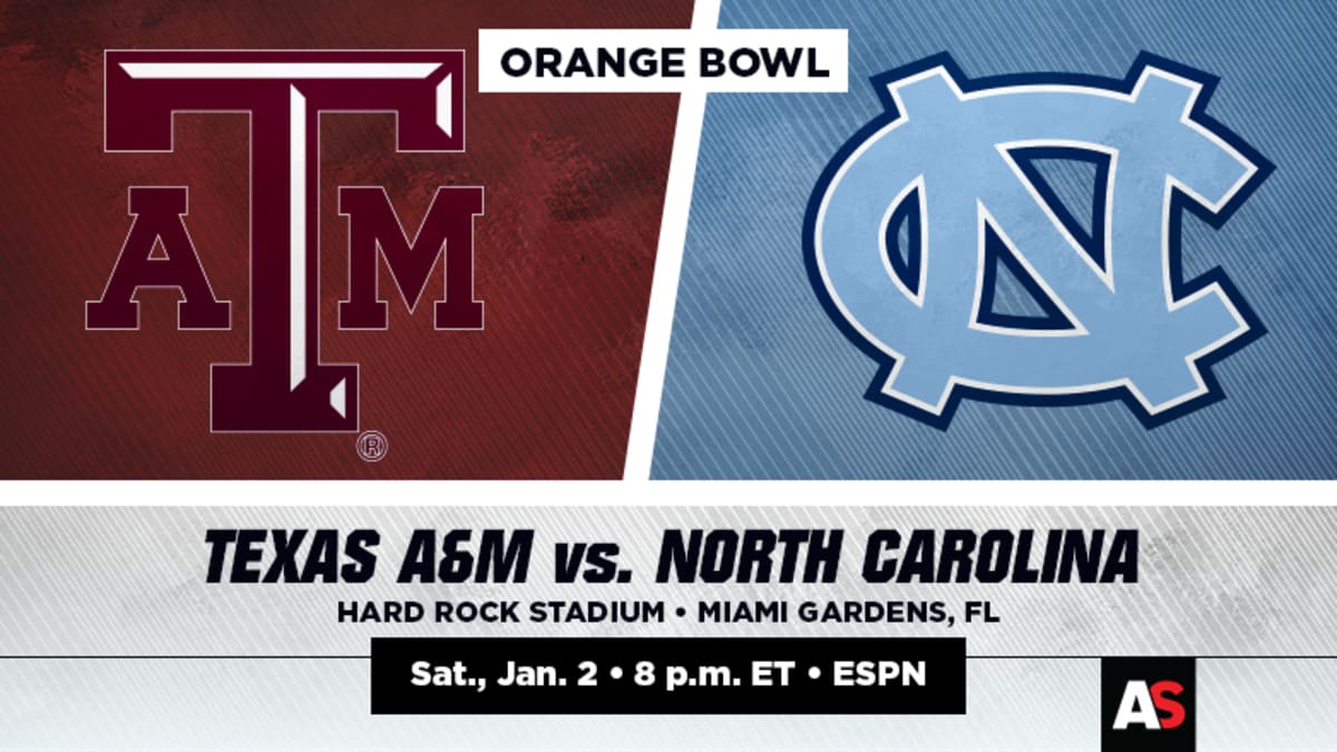 M sat. North Carolina tar Heels vs Texas a&m Aggies.