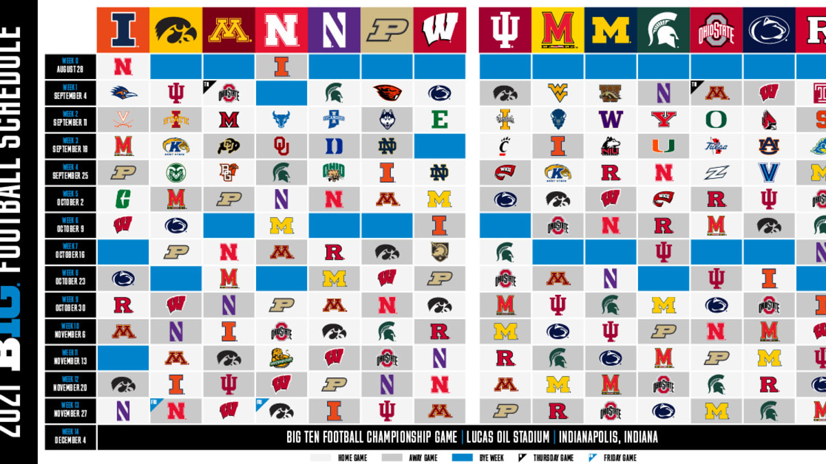 Inaugural 'Big Ten on CBS' college football schedule announced