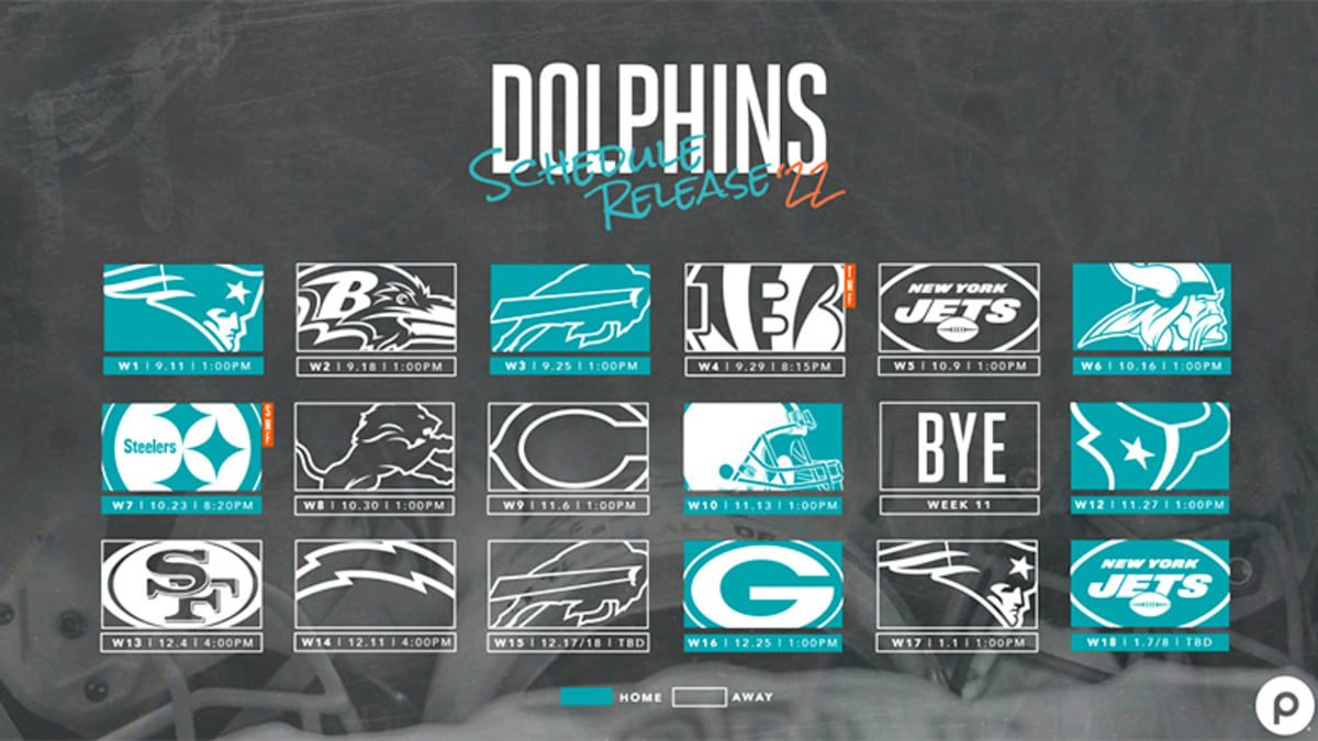 Magnetic NFL Football Schedule - Miami Dolphins