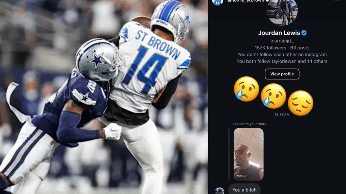 Dallas Cowboys Star Jourdan Lewis Attacks in Nasty 3-Word Message Exposed  by Lions Troll Amon-Ra St. Brown - Athlon Sports