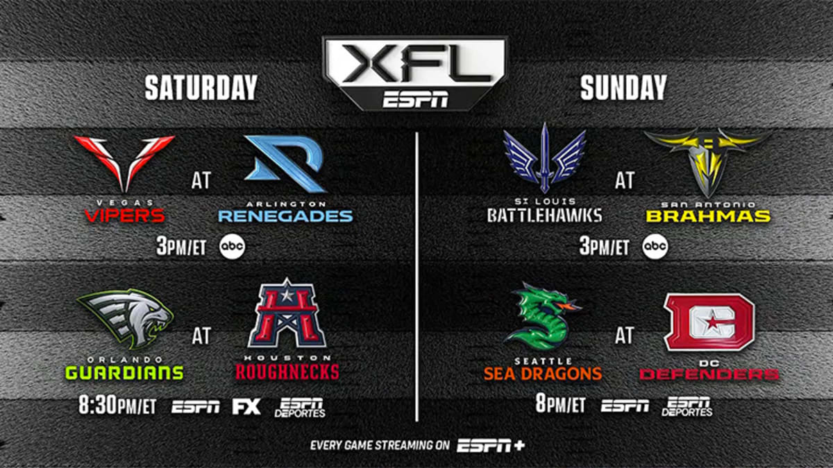 Xfl clearance tv schedule