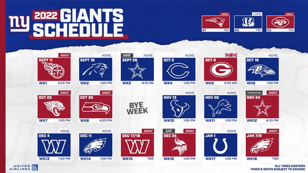 New York Giants Schedule 2022 AthlonSports Expert