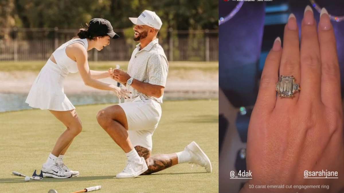 Dallas Cowboys Dak Prescott Pops The Question with Incredible 1 Million Engagement Ring Athlon Sports