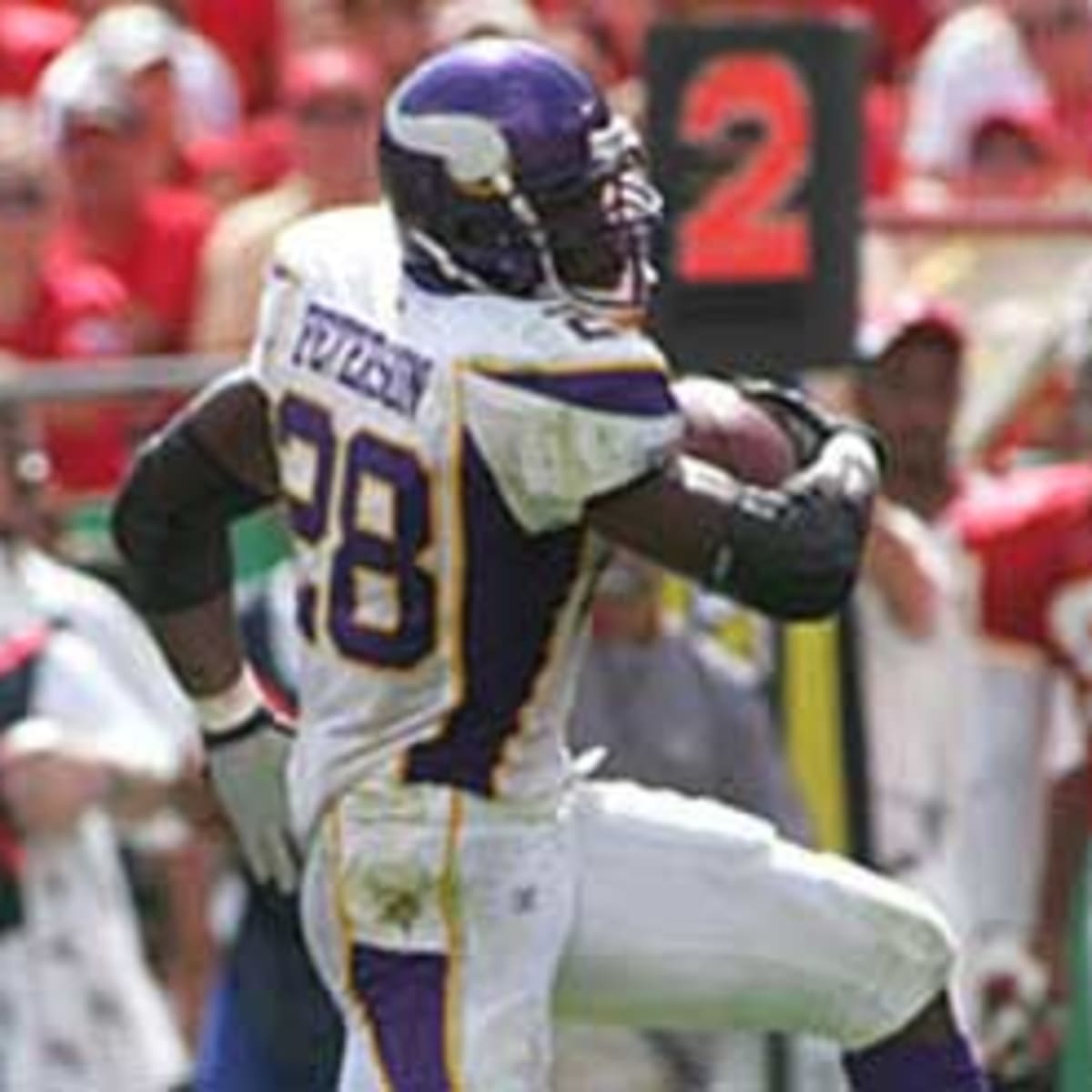 Joe Webb of the Minnesota Vikings celebrates after scoring a