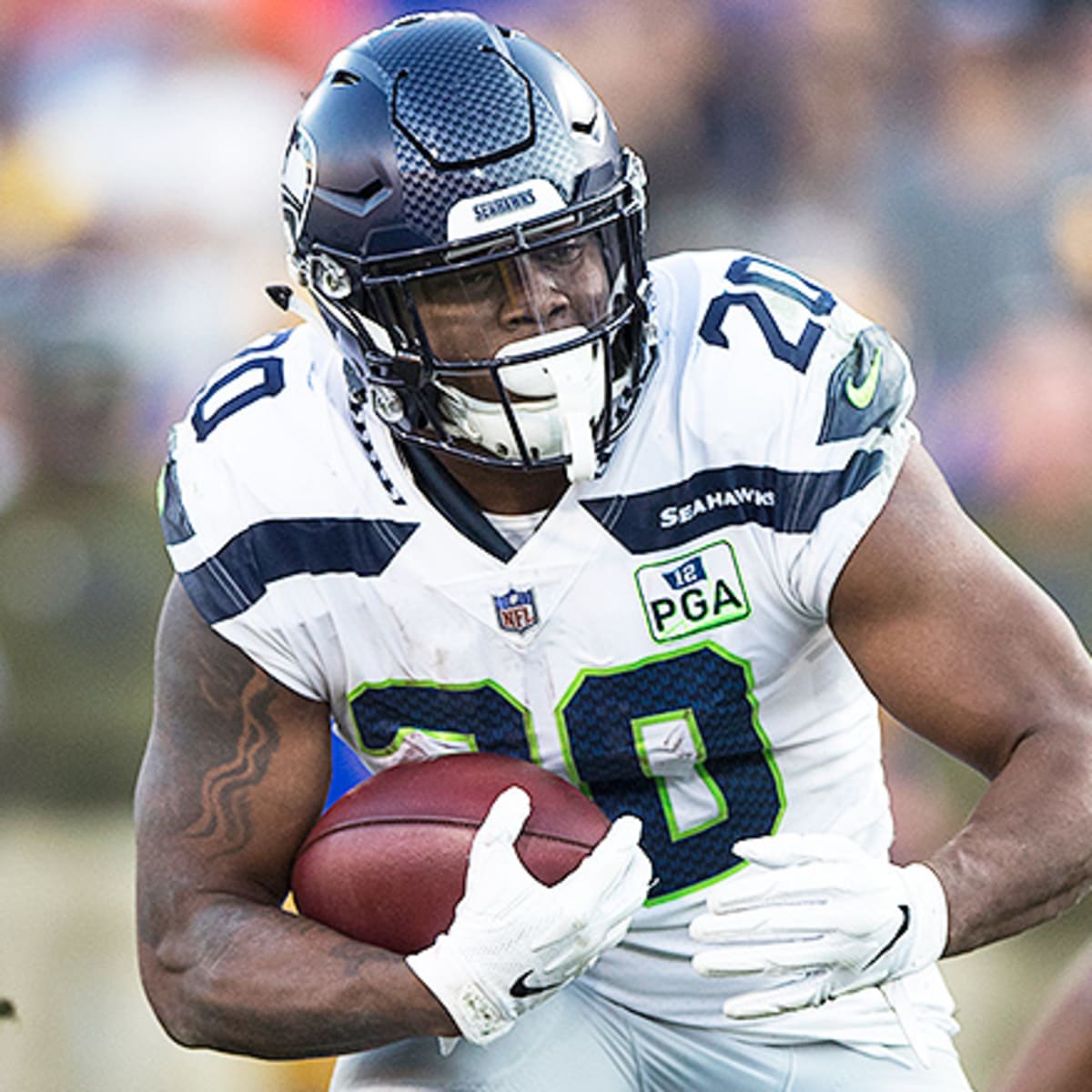 Seattle Seahawks running back Rashaad Penny (20) carries the ball during an  NFL football game against the Houston Texans, Sunday, Dec. 12, 2021, in  Houston. (AP Photo/Matt Patterson Stock Photo - Alamy