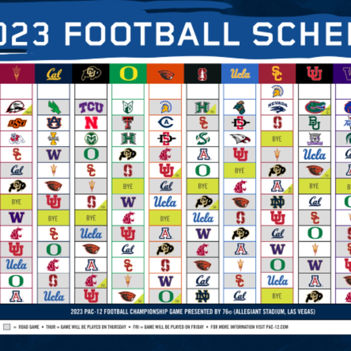 Pac 12 Football What To Know About The 2023 Schedule