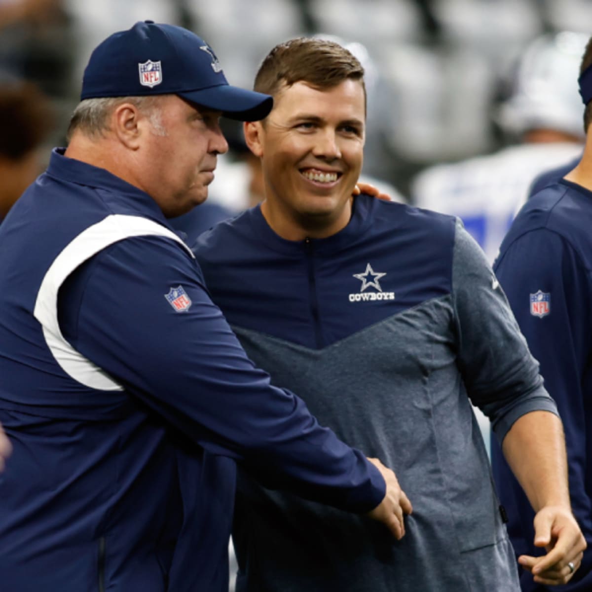 Dallas Cowboys offensive coordinator Kellen Moore reacts to a play during  an NFL football game against the Washington Commanders, Sunday, Oct. 2, 2022,  in Arlington. (AP Photo/Tyler Kaufman Stock Photo - Alamy