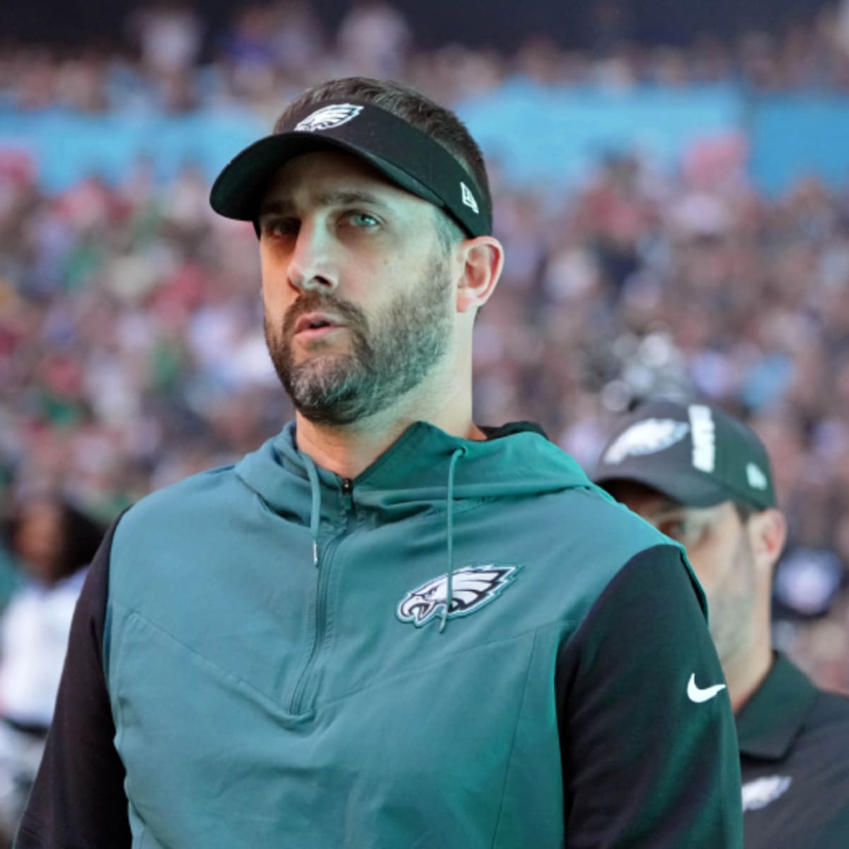 Philadelphia Eagles head coach Nick Sirianni speaks during a news