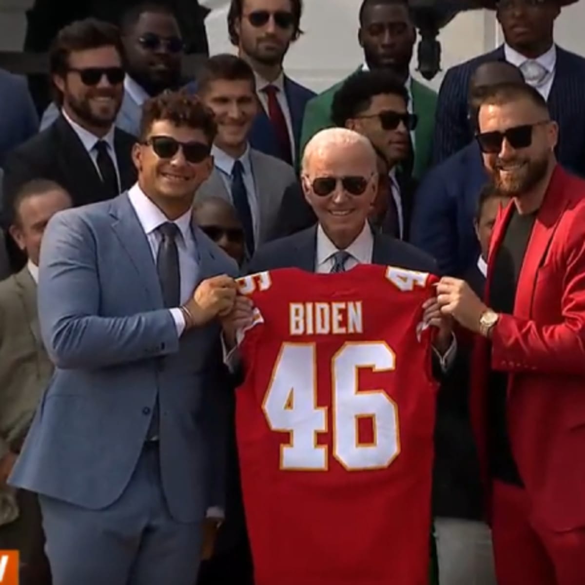 Patrick Mahomes Playfully Steers Travis Kelce Away from White House Podium
