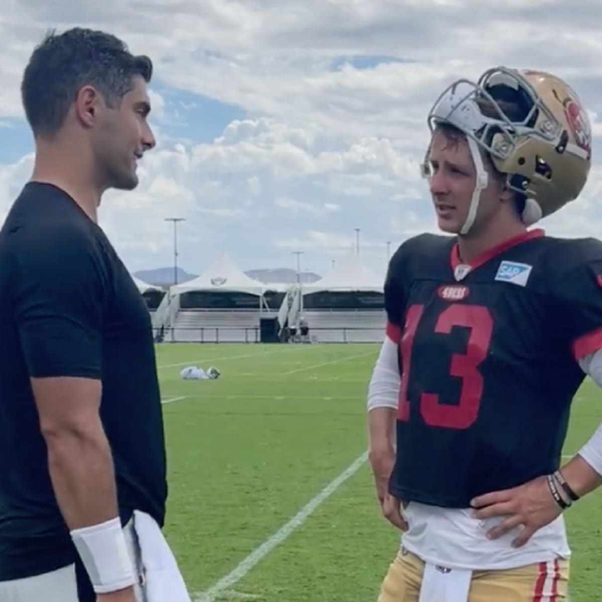 Brock Purdy, Jimmy Garoppolo Share Special Moment at 49ers-Raiders