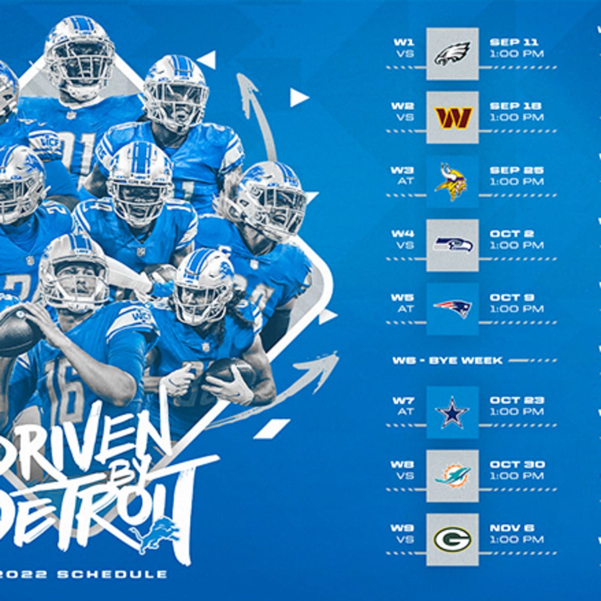 Detroit Lions Schedule 2022 