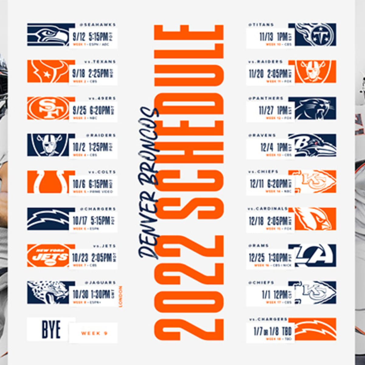 Denver Broncos 2022 Wallpaper Schedule