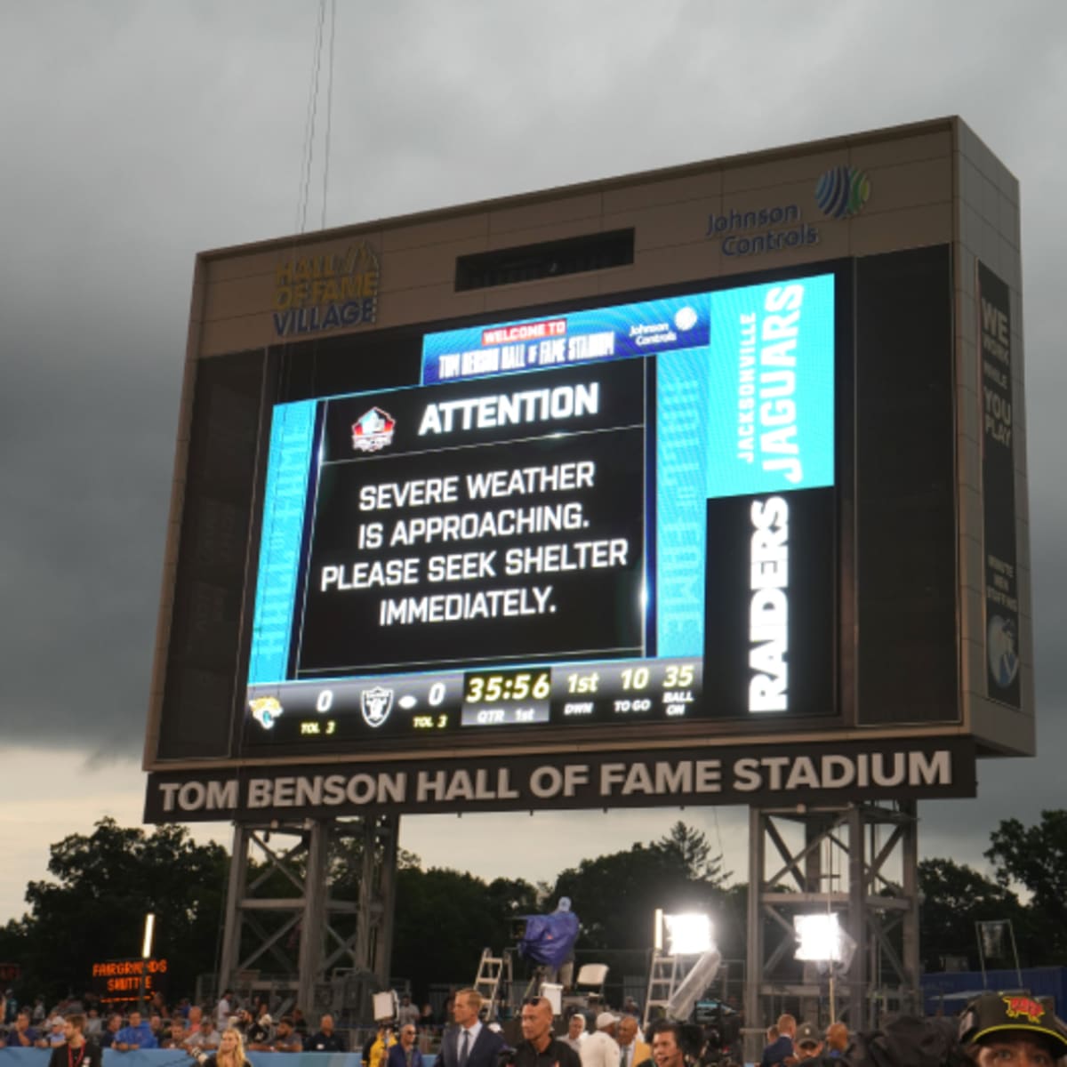 NFL's Hall of Fame Game Delayed Due to Severe Weather in Canton, Ohio