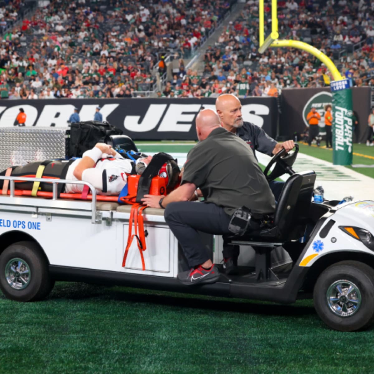 Buccaneers quarterback John Wolford carted off field