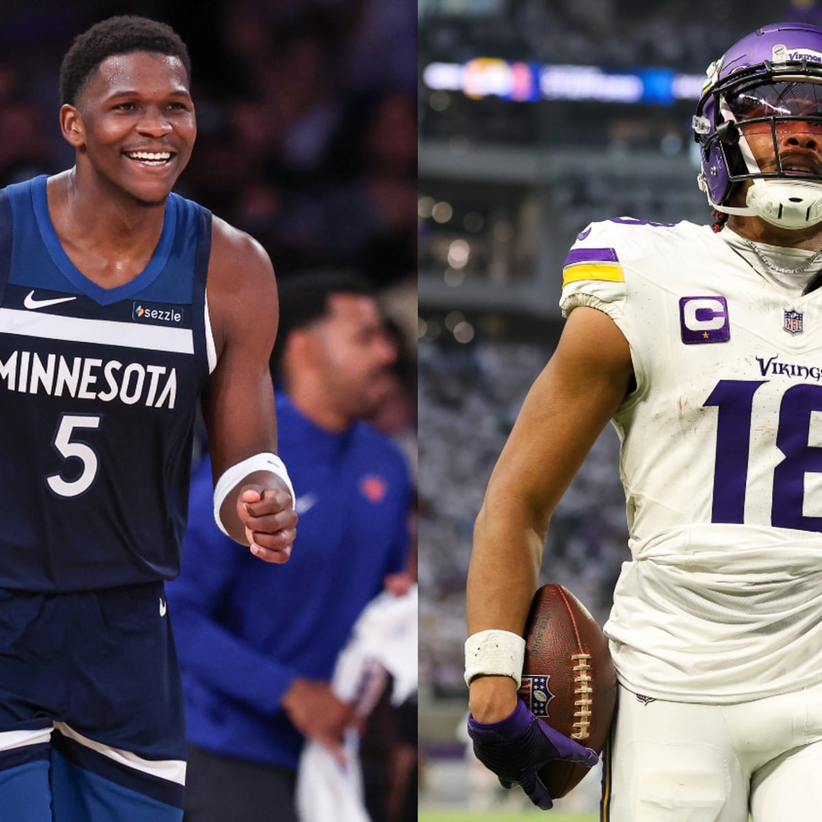 Anthony Edwards, Justin Jefferson recreate iconic photo for ESPN cover -  Athlon Sports