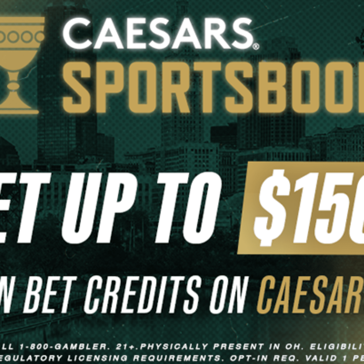 Caesars Sportsbook Promo Code MYBETGET for Ohio and Sunday Night Football:  Claim $250 in Bonus Bets with $50 Wager 