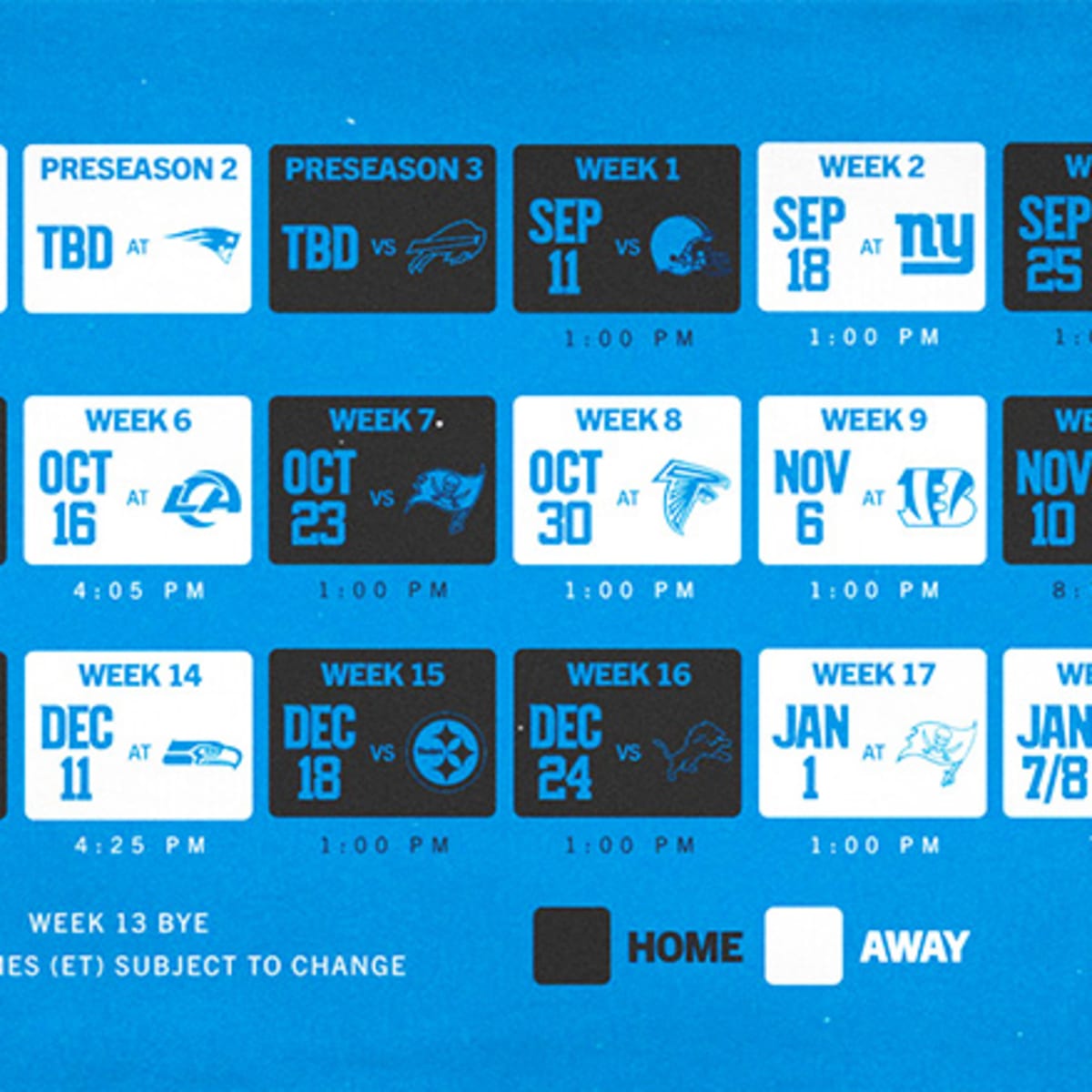 Panthers clearance football schedule