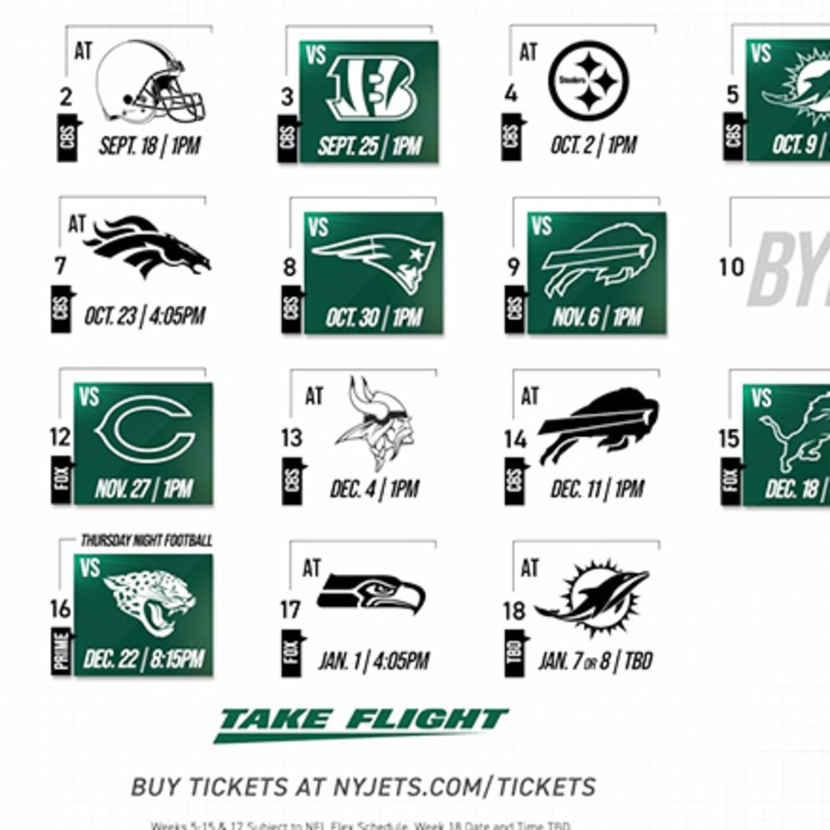 Jets schedule outlet nfl
