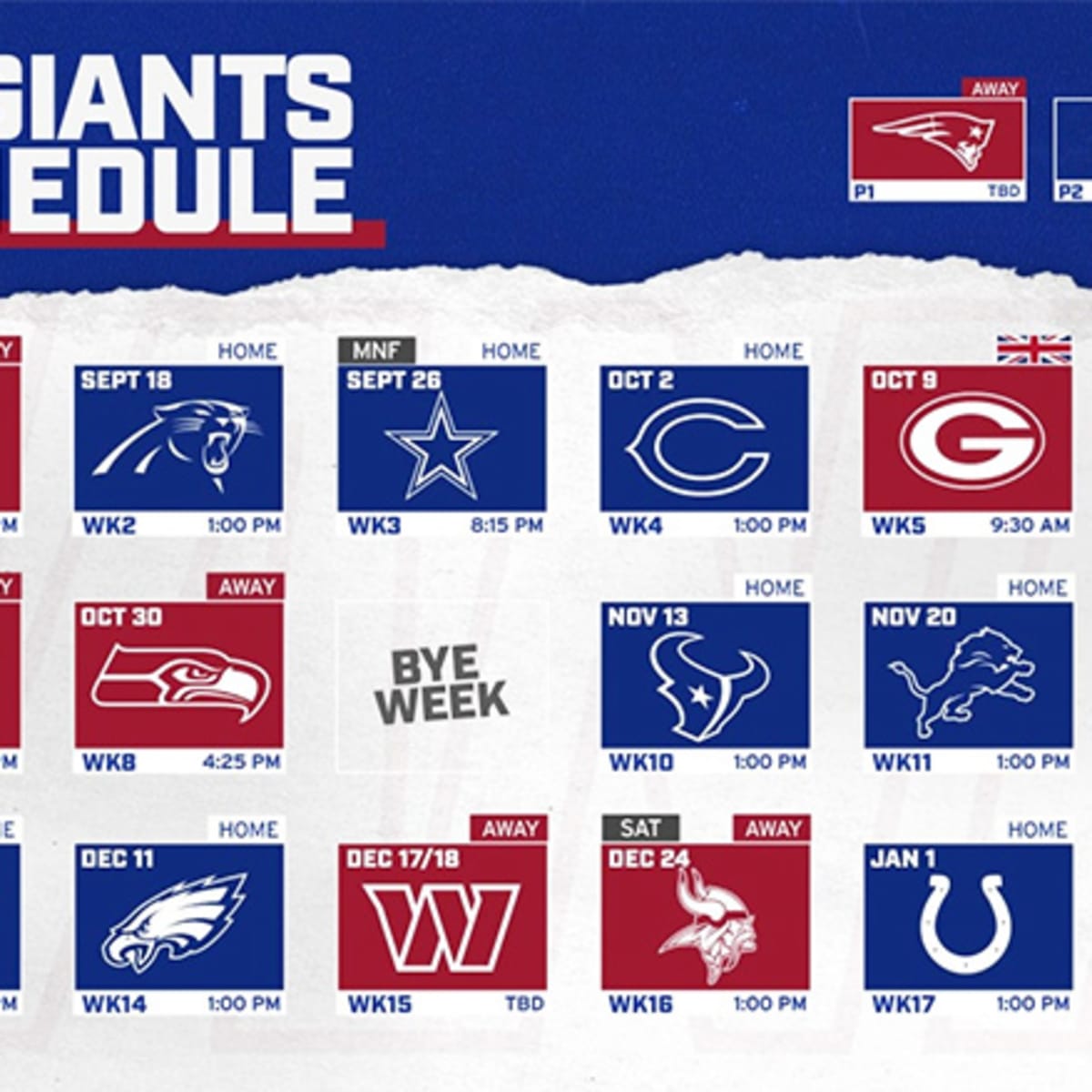 New York Giants Schedule 2022 Athlon Sports