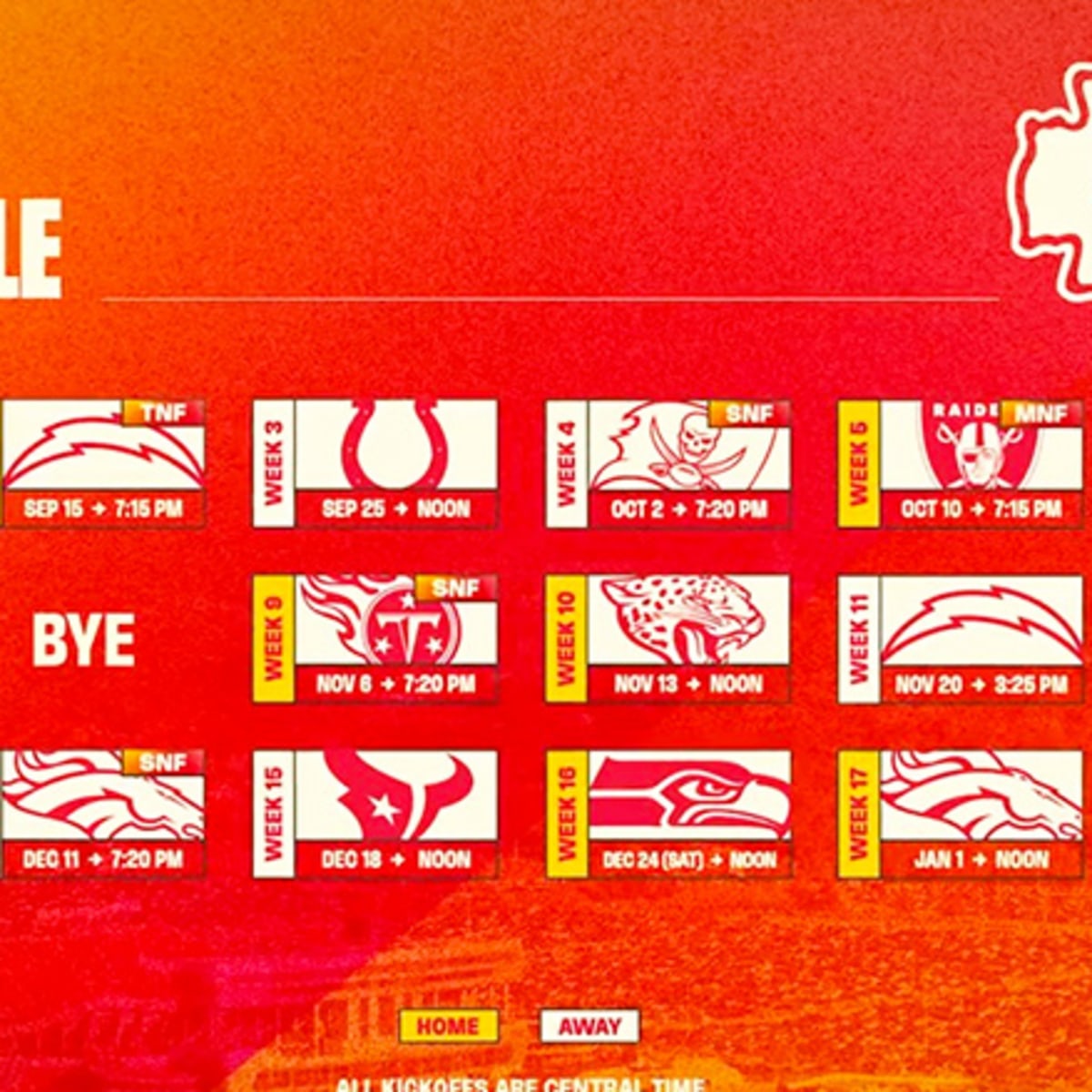 Chiefs schedule sale 2019