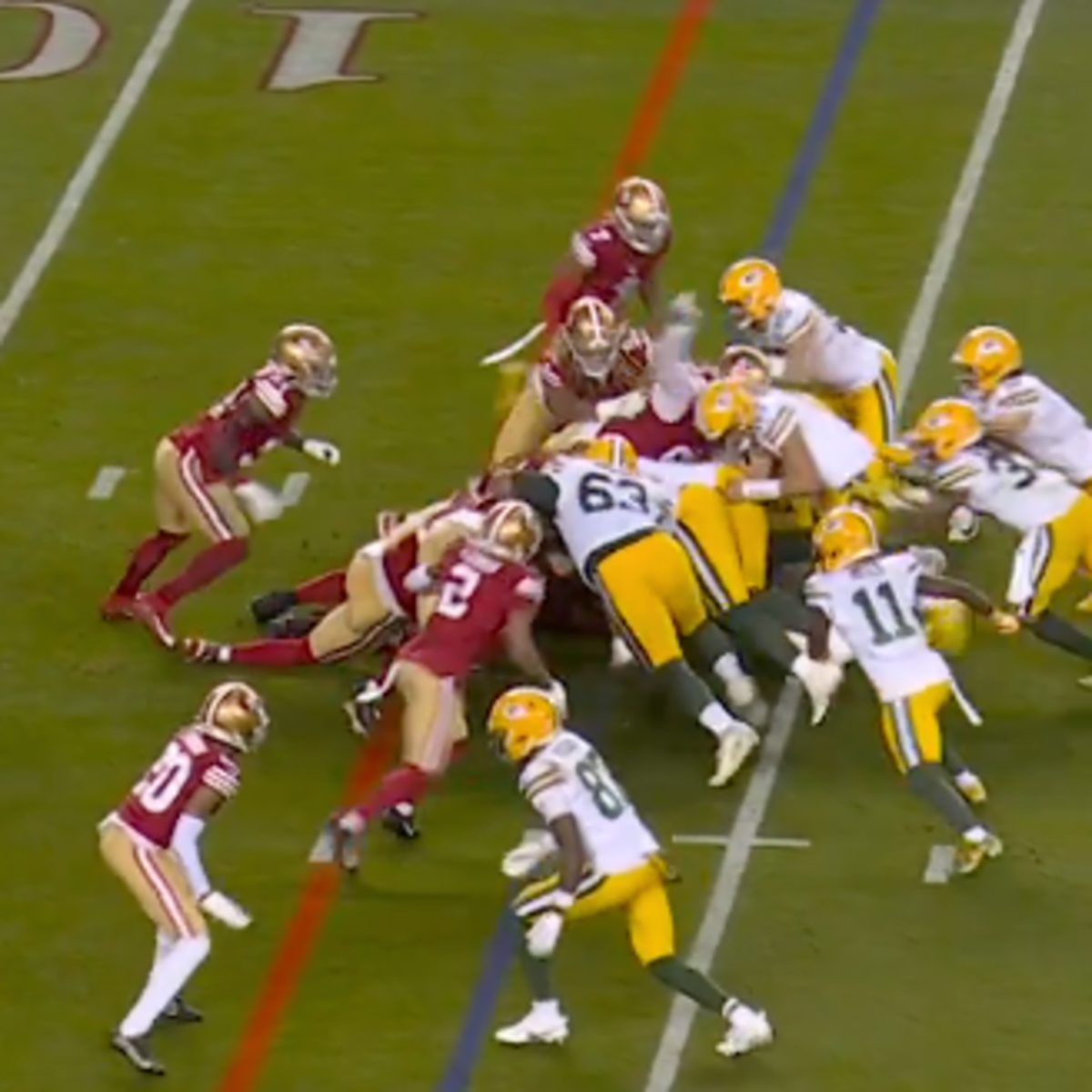 NFL Fans Furious With 'Awful' 4th-Down Spot in Packers-49ers Game