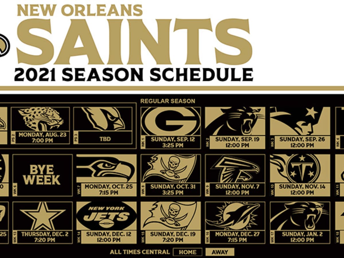 Printable 2021-2022 New Orleans Saints Schedule