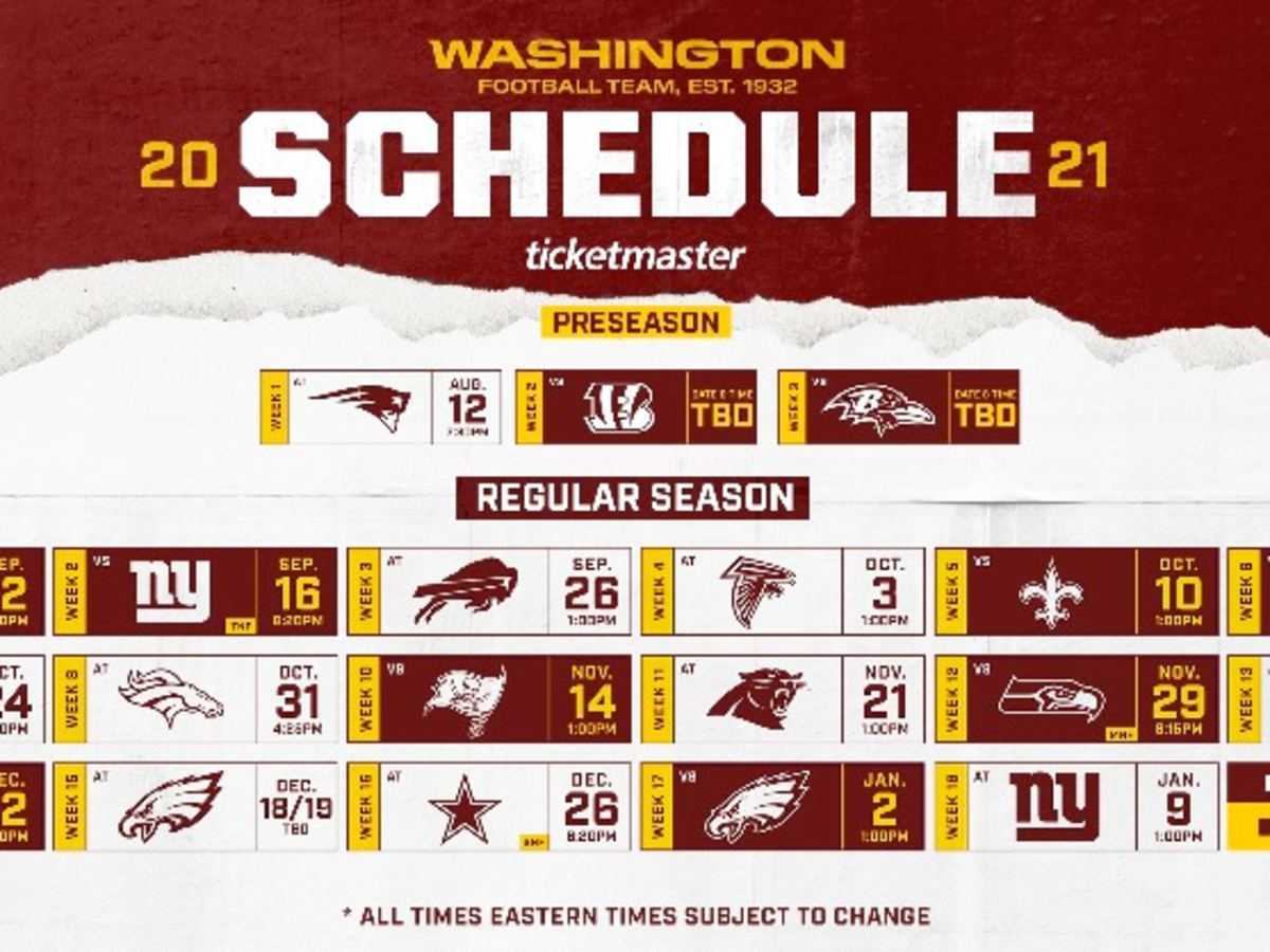 Washington Football Schedule 2022 Washington Football Team Schedule 2021 - Athlonsports.com | Expert  Predictions, Picks, And Previews