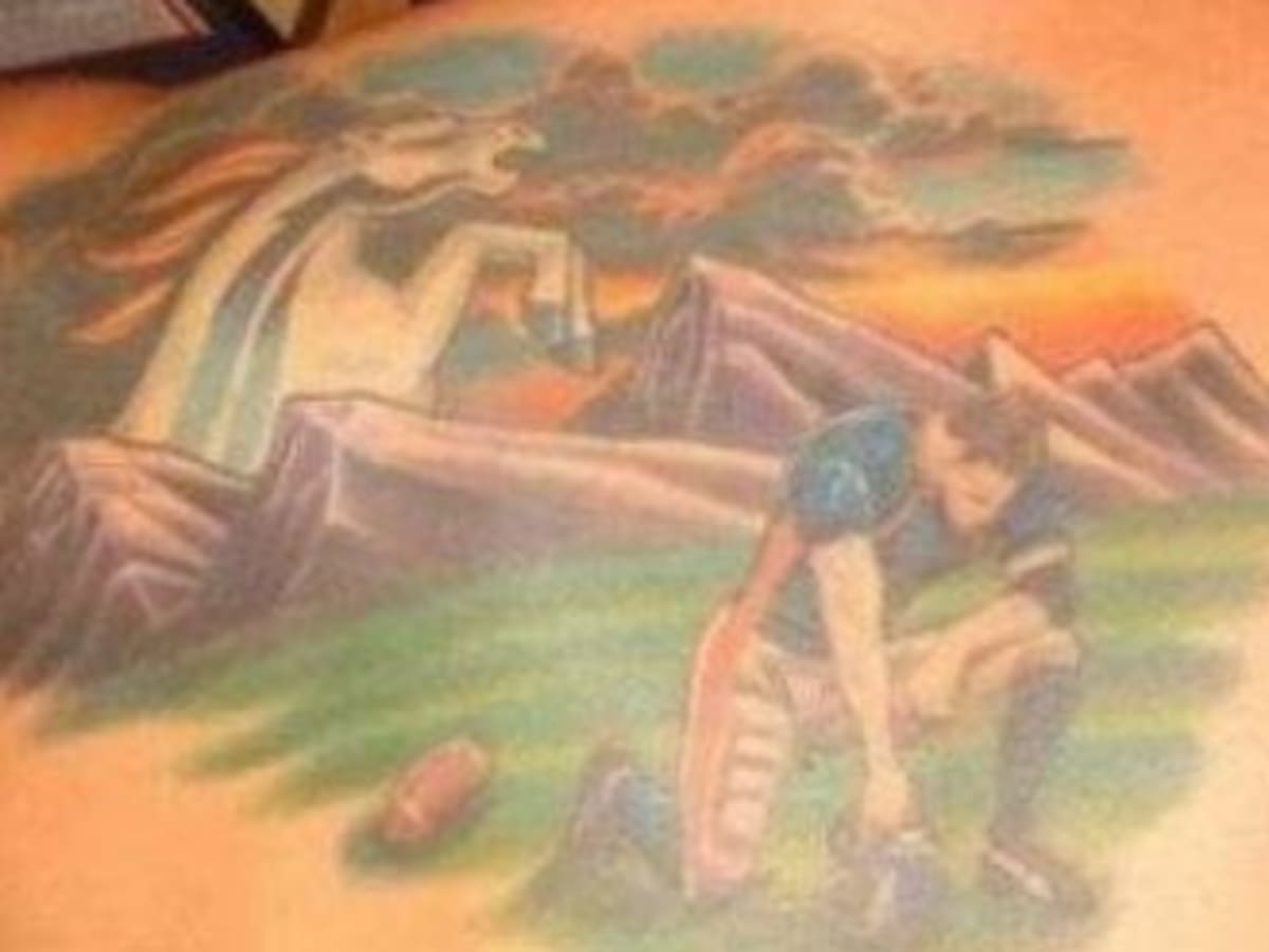 Tattoo of Tim Tebow Tebowing Teberrible 