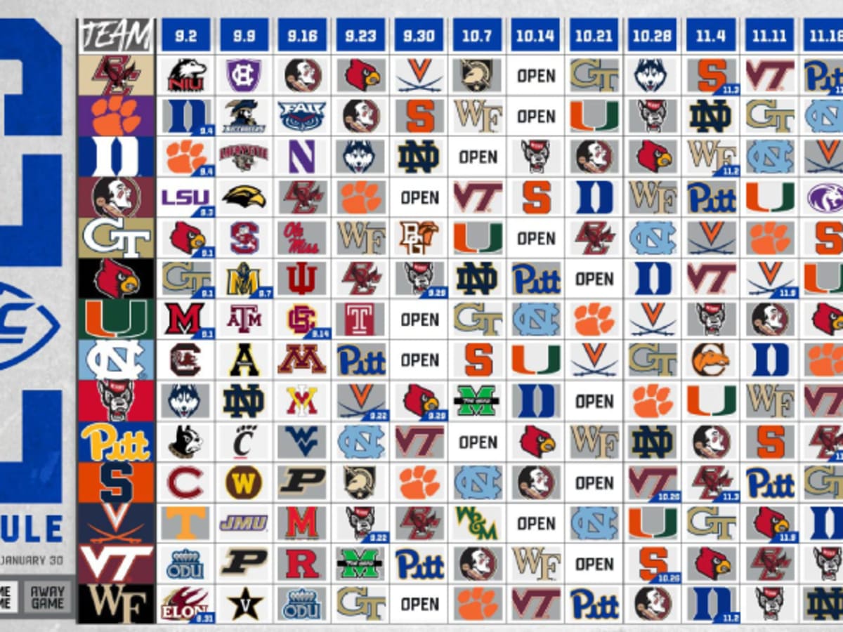 ACC 2023 Football Schedule 