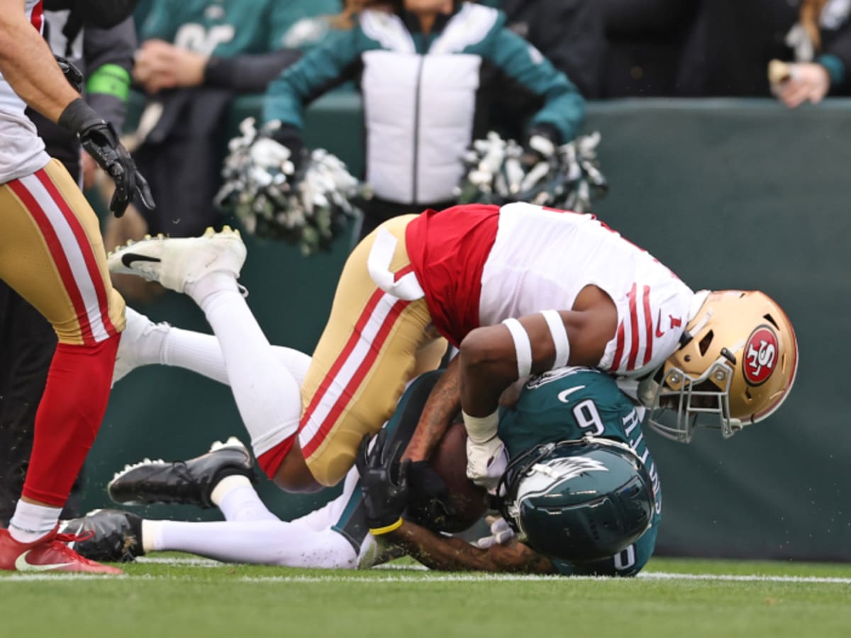 Eagles' AJ Brown, 49ers' Jimmie Ward separated by refs after pre-game  scuffle