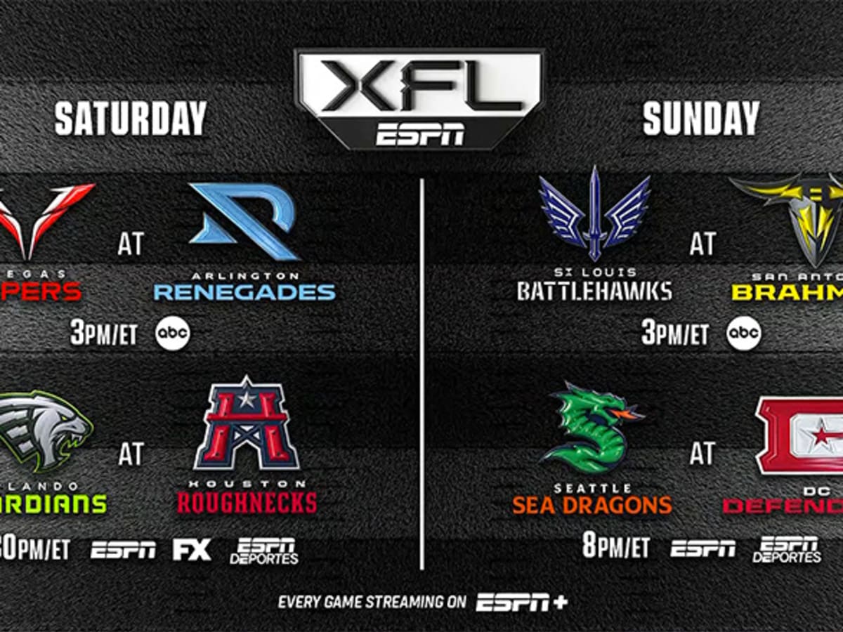 XFL Football Games on TV Today (Saturday, Feb