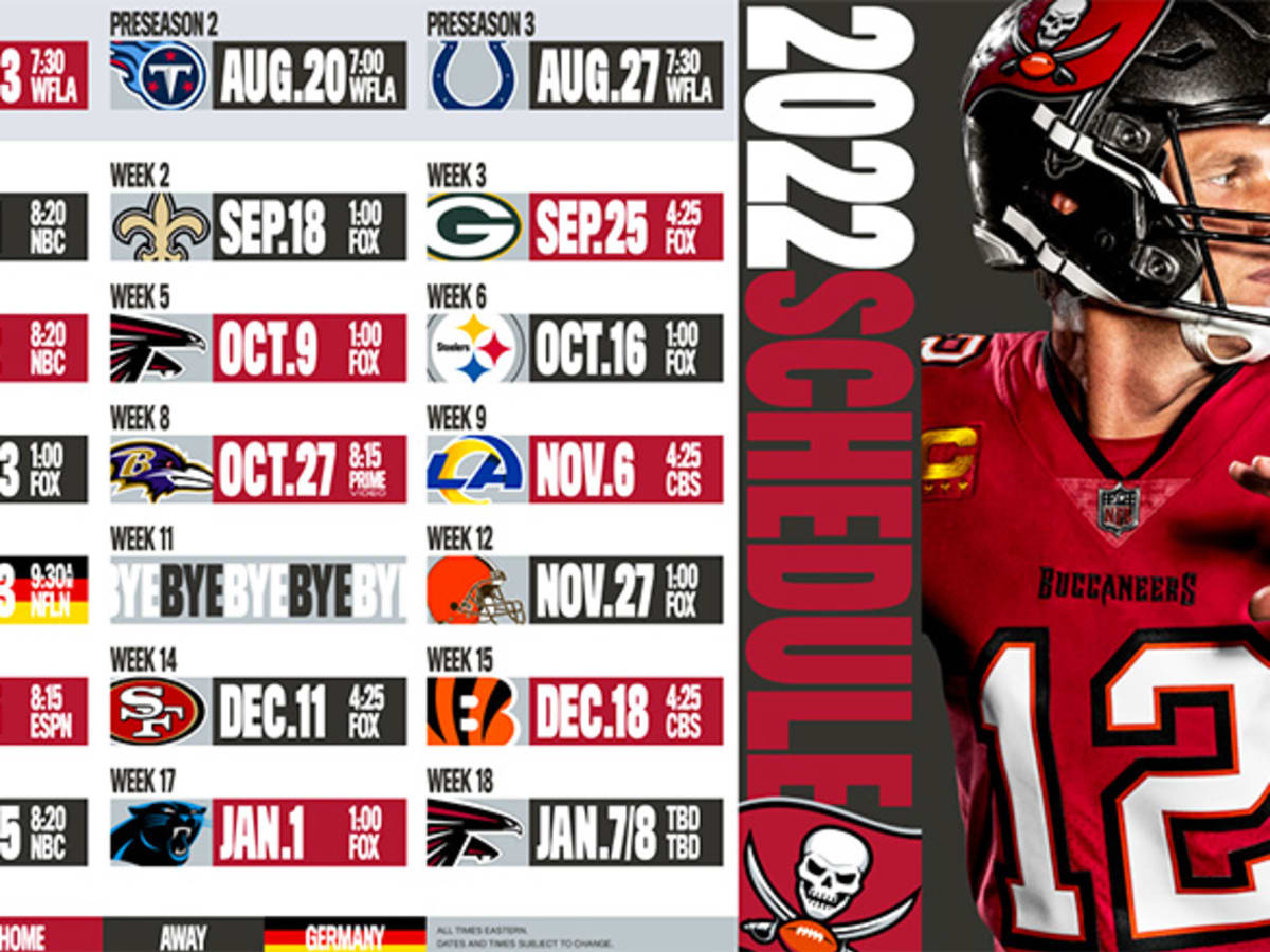 2023 Tampa Bay Buccaneers Full Schedule: Complete team schedule