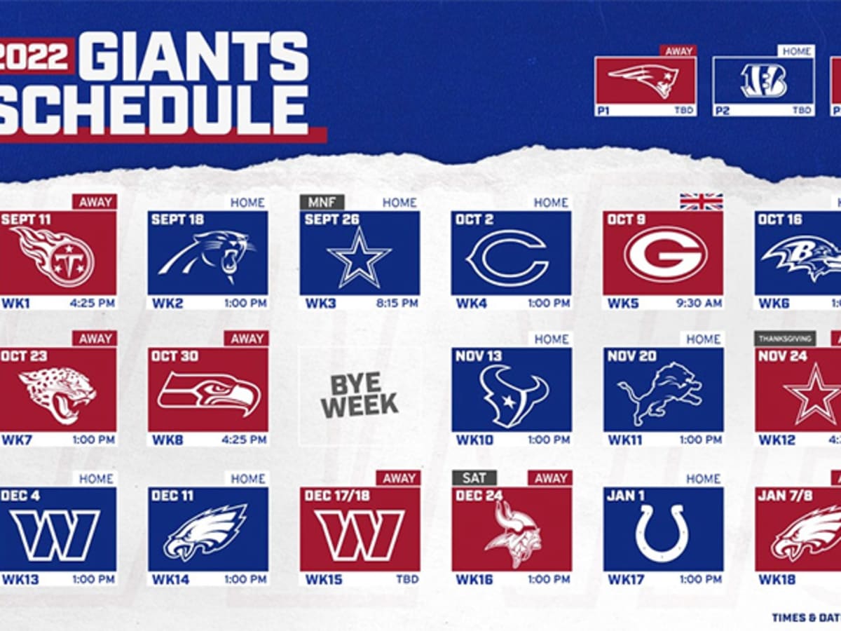 2023 New York Giants Schedule: 5 games to circle