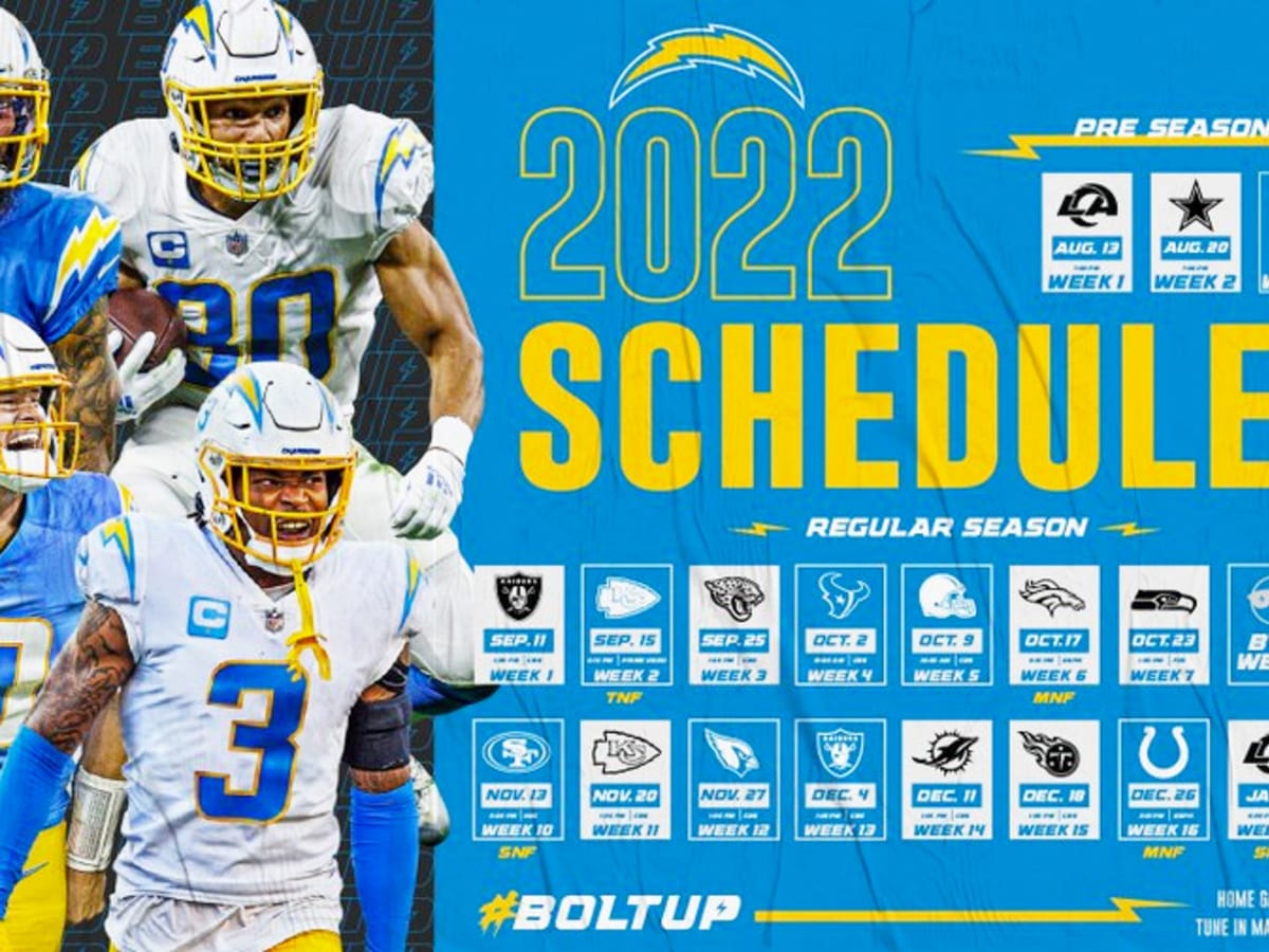 Los Angeles Chargers Schedule 2022 