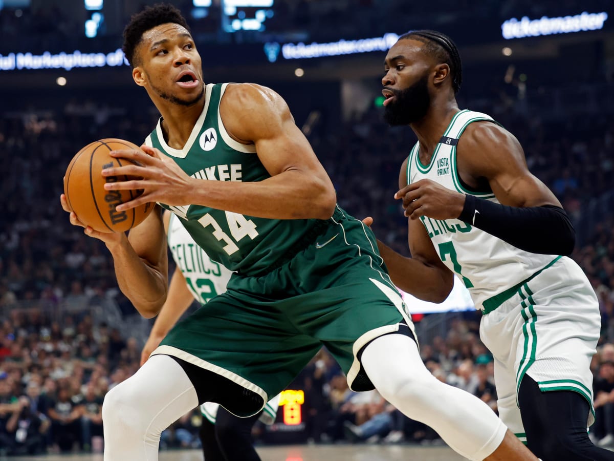 New Angle Shows What Giannis Antetokounmpo Did After Decking Jaylen Brown -  Athlon Sports