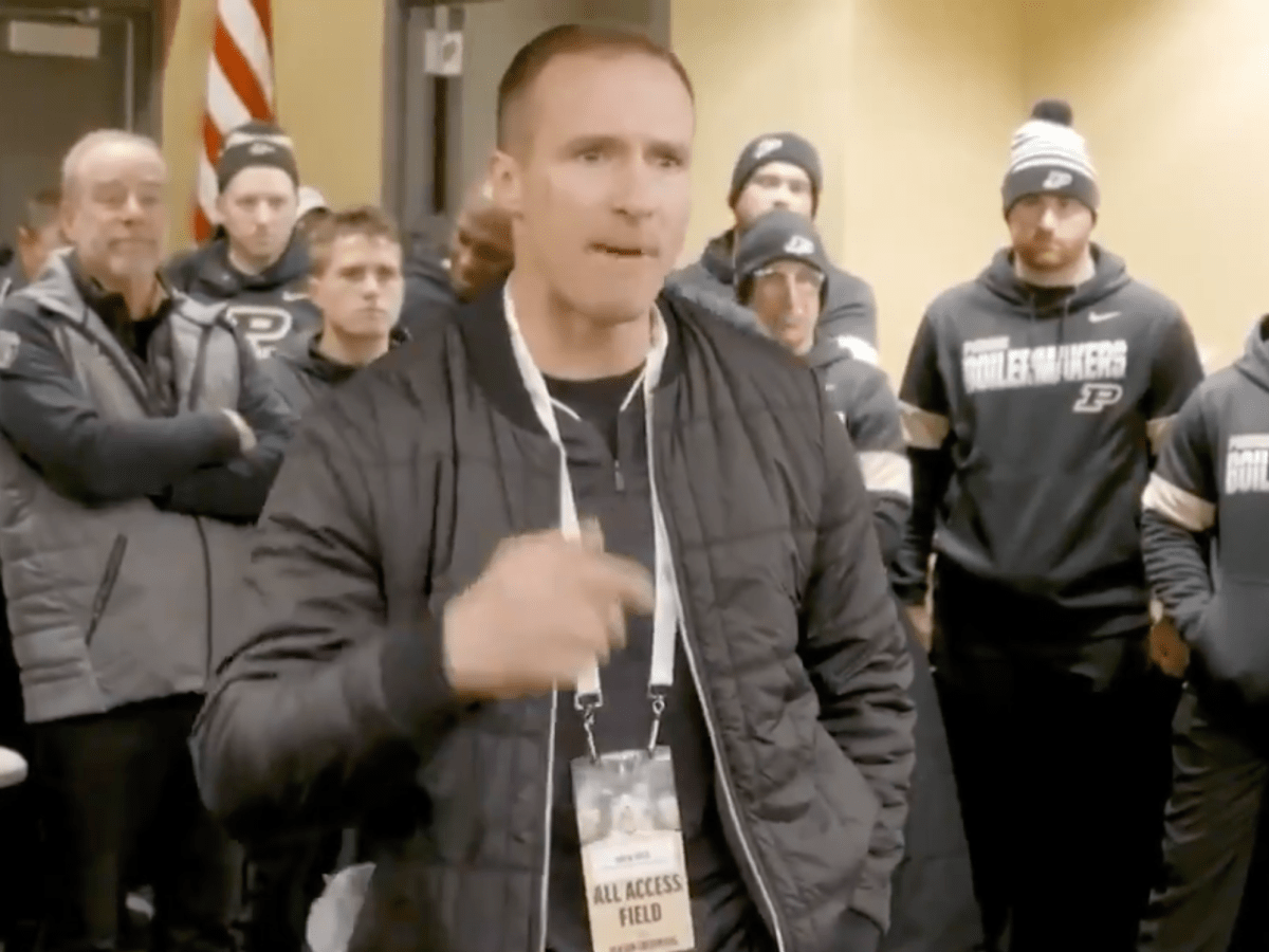 Drew Brees Gives Passionate Pregame Speech to Purdue