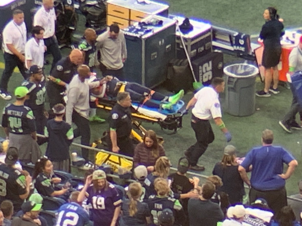 Seahawks WR Cade Johnson taken to hospital as precaution following  concussion